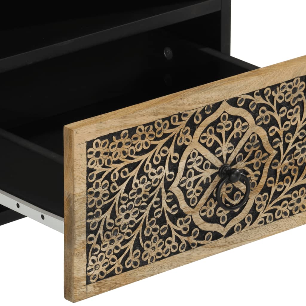 Comodino 40x33x46 cm in Legno Massello di Mango 358218