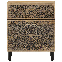 Comodino-Tavolino da notte 50x33x60 cm in Legno Massello di Mango 742312