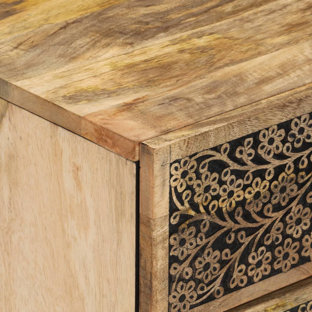 Comodino-Tavolino da notte 50x33x60 cm in Legno Massello di Mango 742312