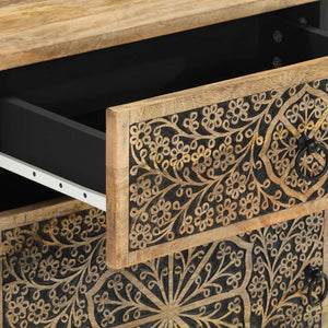 Comodino 50x33x60 cm in Legno Massello di Mango