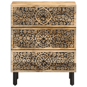 Comodino-Tavolino da notte 50x33x60 cm in Legno Massello di Mango 274700