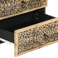 Comodino 50x33x60 cm in Legno Massello di Mango