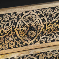 Comodino-Tavolino da notte 50x33x60 cm in Legno Massello di Mango 997477