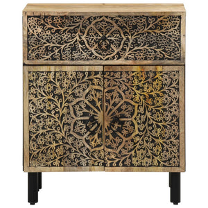 Comodino 50x33x60 cm in Legno Massello di Mango