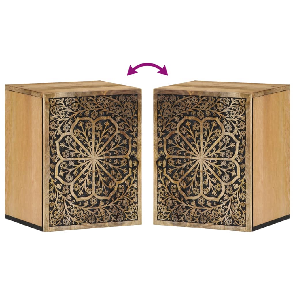 Mobile da Bagno a Parete 38x33x48 cm in Legno Massello di Mango 358232