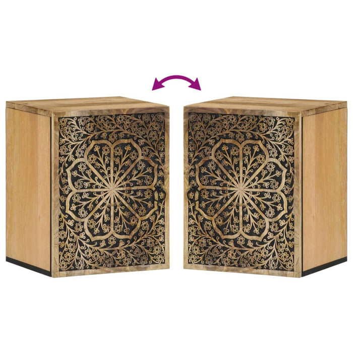 Mobile da Bagno a Parete 38x33x48 cm in Legno Massello di Mango 358232