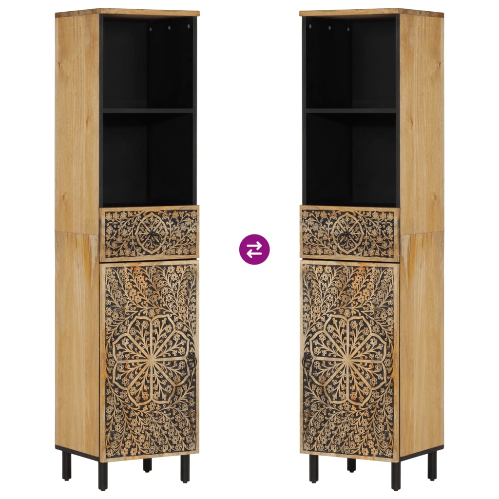 Mobile da Bagno 38x33x160 cm in Legno Massello di Mango 358234