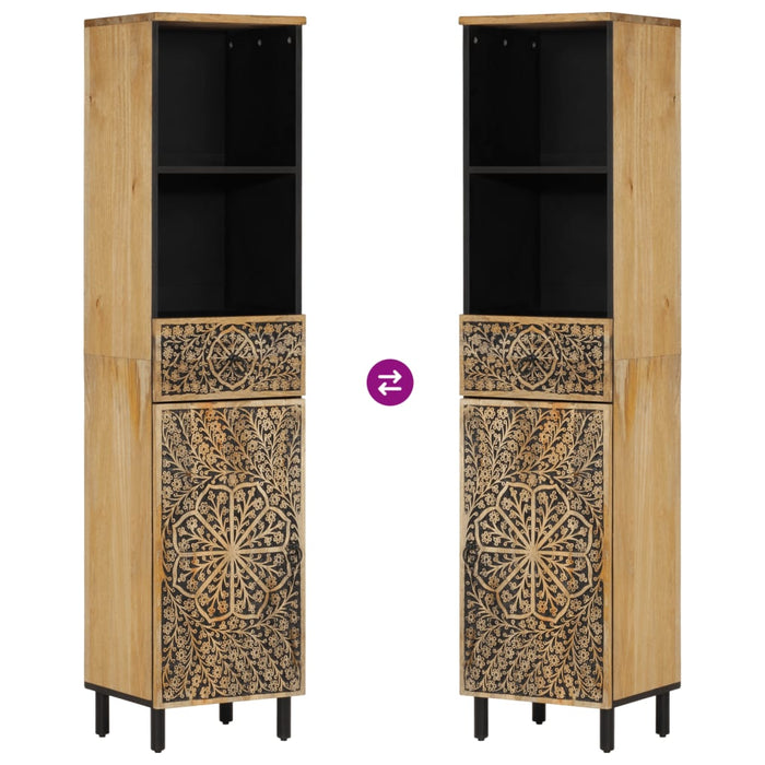 Mobile da Bagno 38x33x160 cm in Legno Massello di Mango 358234