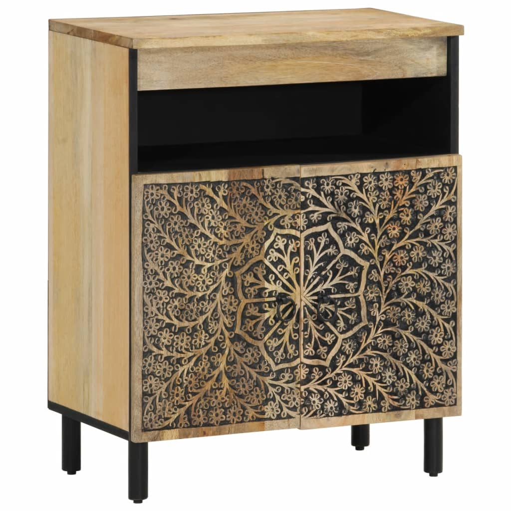 Credenza-Buffet-Armadio da cucina 60x33x75 cm in Legno Massello di Mango 254431