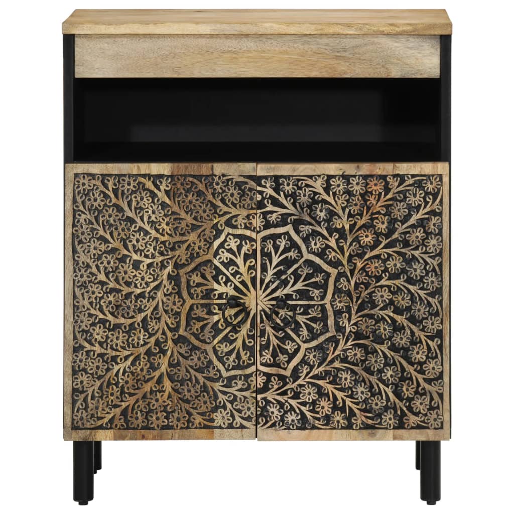 Credenza-Buffet-Armadio da cucina 60x33x75 cm in Legno Massello di Mango 254431