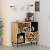 Credenza-Buffet-Armadio da cucina 80x33x75 cm in Legno Massello di Mango 810554