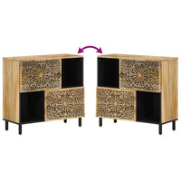 Credenza-Buffet-Armadio da cucina 80x33x75 cm in Legno Massello di Mango 810554