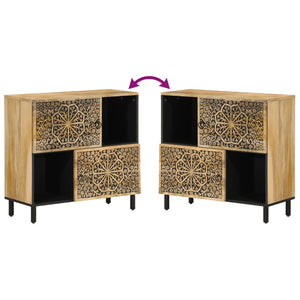 Credenza-Buffet-Armadio da cucina 80x33x75 cm in Legno Massello di Mango 810554