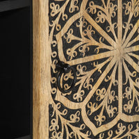 Credenza-Buffet-Armadio da cucina 90x33x75 cm in Legno Massello di Mango 587802