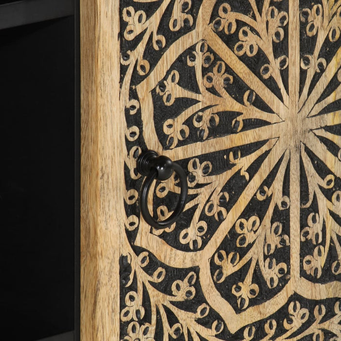 Credenza-Buffet-Armadio da cucina 90x33x75 cm in Legno Massello di Mango 587802