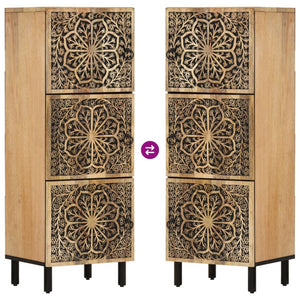 Credenza-Buffet-Armadio da cucina 40x33x110 cm in Legno Massello di Mango 857336