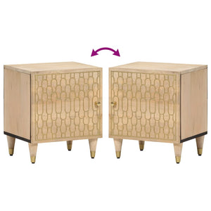 Comodini 2pz 40x33x46 cm in Legno Massello di Mango 358245