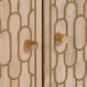 Credenza-Buffet-Armadio da cucina 60x33x75 cm in Legno Massello di Mango 168749