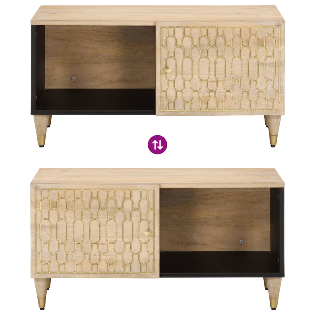 Tavolino da Salotto 80x50x40 cm Legno Massello di Mango 358252