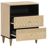 Comodino 50x33x60 cm in Legno Massello di Mangocod mxl 115866