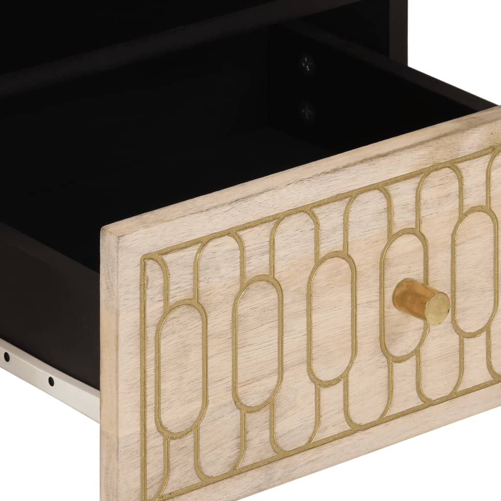 Tavolino da Salotto-Tavolino da soggiorno-Tavolo 80x54x40 cm in Legno Massello di Mango 378996