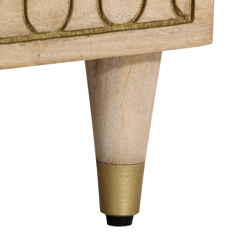 Tavolino da Salotto-Tavolino da soggiorno-Tavolo 80x54x40 cm in Legno Massello di Mango 378996