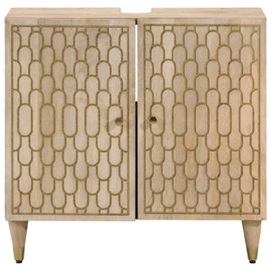Mobile Lavabo da Bagno-Armadietto da bagno 62x33x58cm in Legno Massello di Mango 768744