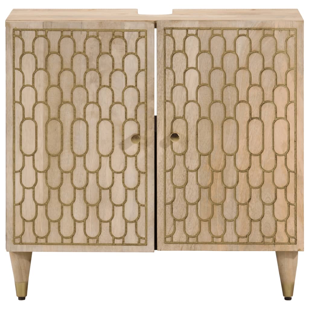 Mobile Lavabo da Bagno 62x33x58cm in Legno Massello di Mangocod mxl 92493