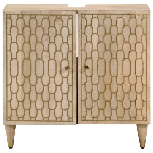 Mobile Lavabo da Bagno 62x33x58cm in Legno Massello di Mango 358267