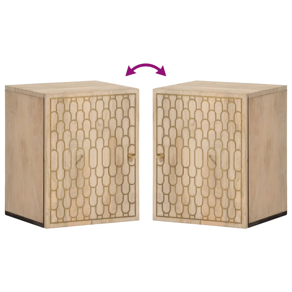 Mobile da Bagno a Parete 38x33x48 cm in Legno Massello di Mango 358268