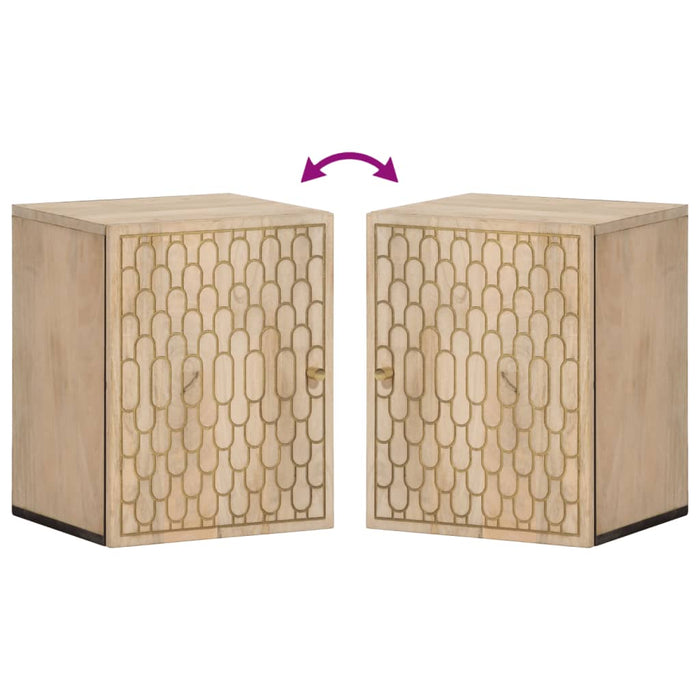 Mobile da Bagno a Parete 38x33x48 cm in Legno Massello di Mango 358268