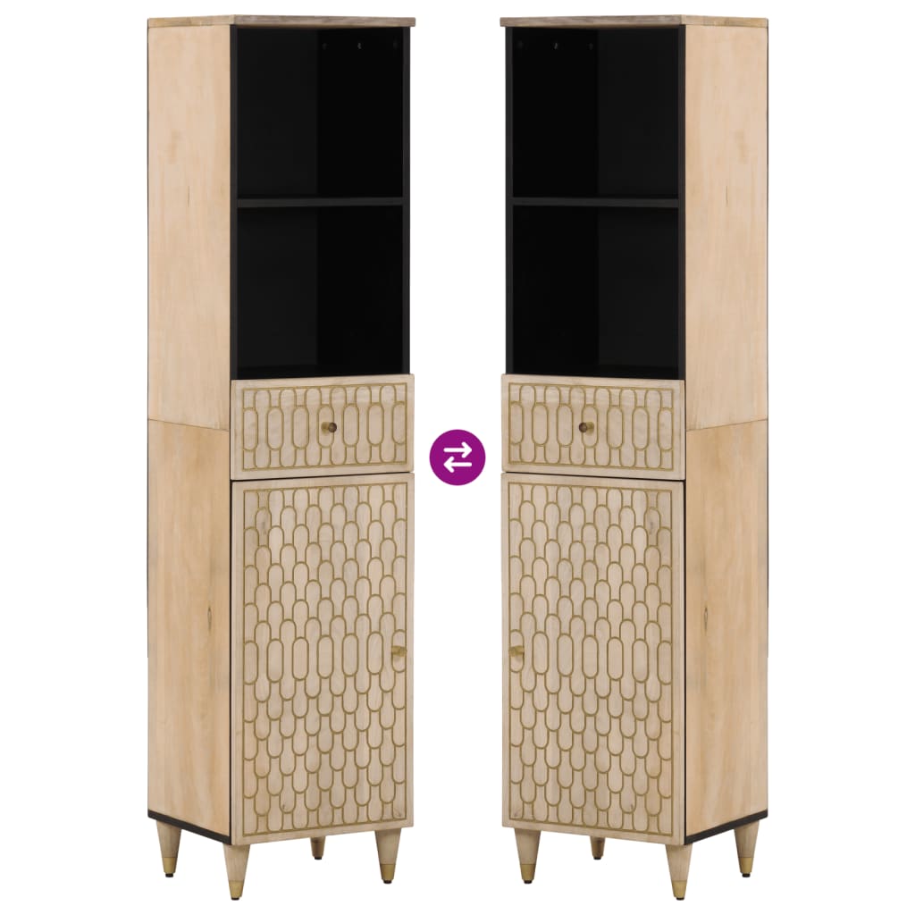 Mobile da Bagno 38x33x160 cm in Legno Massello di Mango 358270