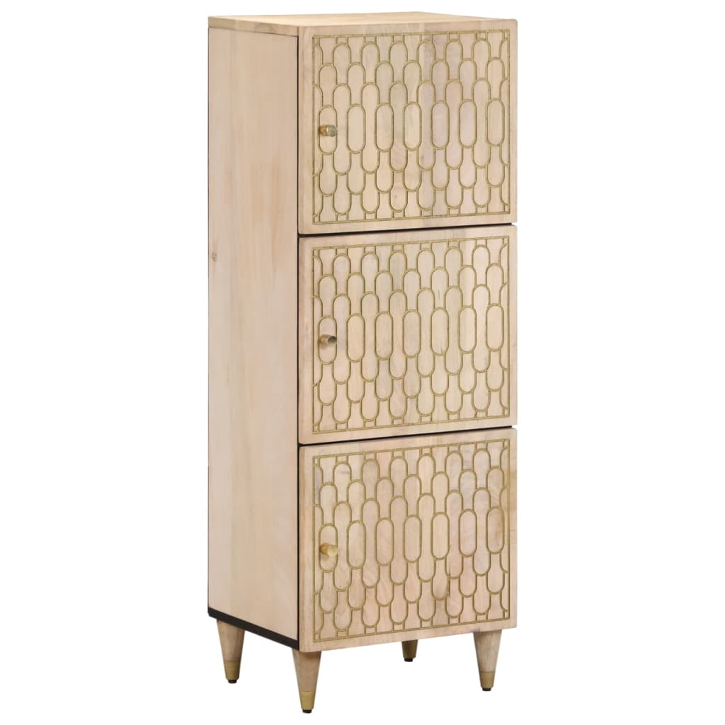 Buffet credenza cassettiera armadio mobile contenitore organizer per cucina soggiorno salotto 40 x 33 x 110 cm legno massello di mango marrone 02_0029578
