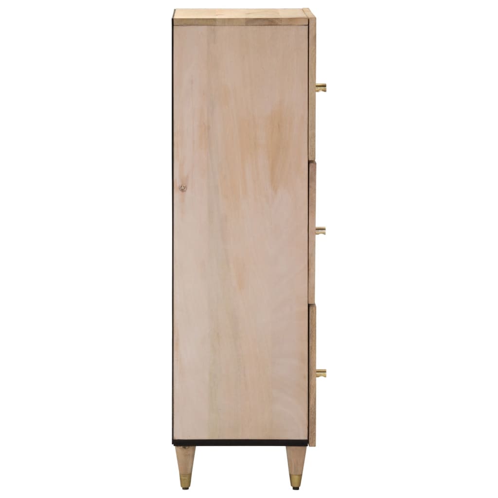 Buffet credenza cassettiera armadio mobile contenitore organizer per cucina soggiorno salotto 40 x 33 x 110 cm legno massello di mango marrone 02_0029578