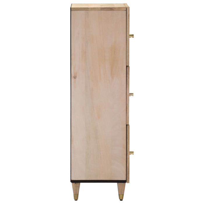 Buffet credenza cassettiera armadio mobile contenitore organizer per cucina soggiorno salotto 40 x 33 x 110 cm legno massello di mango marrone 02_0029578