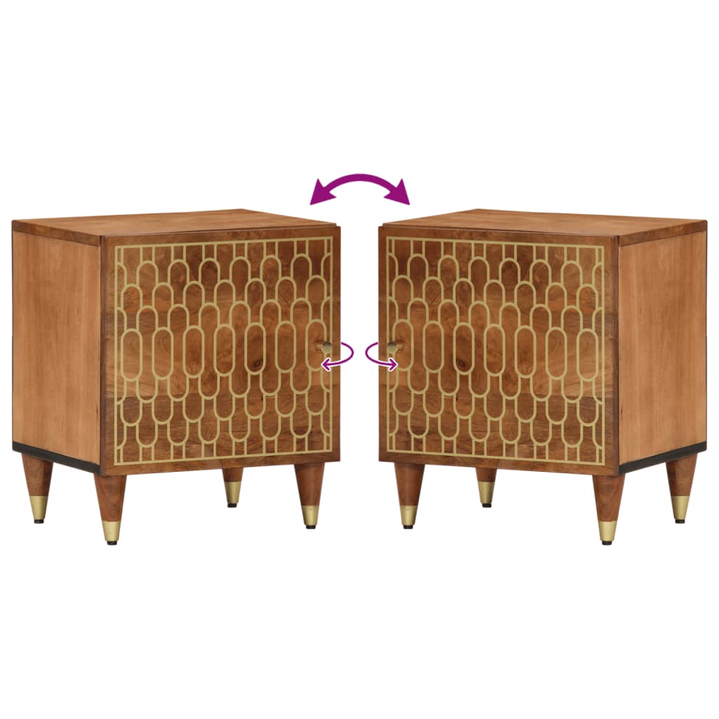 vidaXL Comodino 40x33x46 cm in Legno Massello di Mango