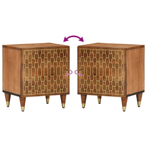 vidaXL Comodini 2pz 40x33x46 cm in Legno Massello di Mango