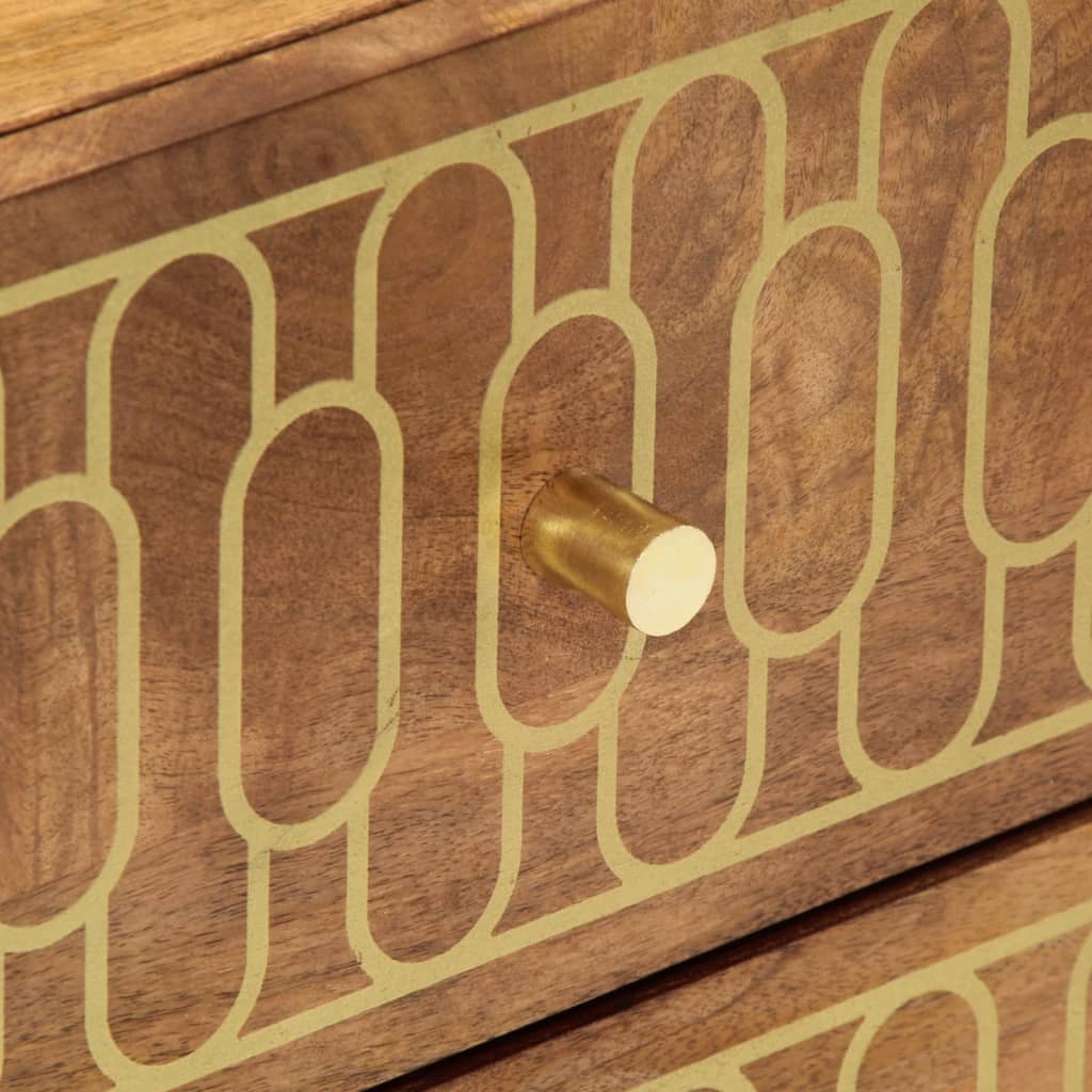 vidaXL Comodino 40x33x46 cm in Legno Massello di Mango