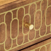 vidaXL Comodino 40x33x46 cm in Legno Massello di Mango