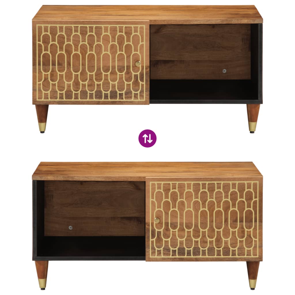 Tavolino da Salotto 80x50x40 cm Legno Massello di Mango 358288