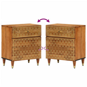 vidaXL Comodino 50x33x60 cm in Legno Massello di Mango