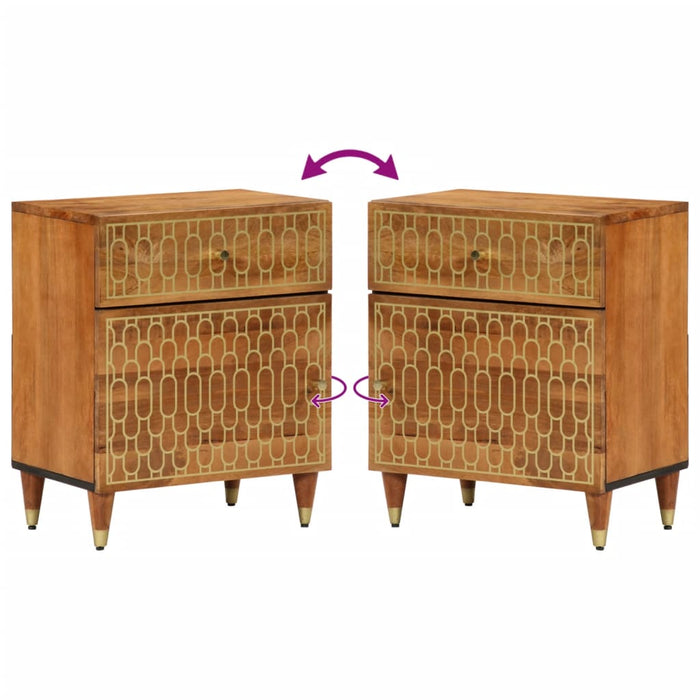 vidaXL Comodino 50x33x60 cm in Legno Massello di Mango