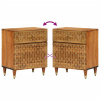 Comodino 50x33x60 cm in Legno Massello di Mango 358292