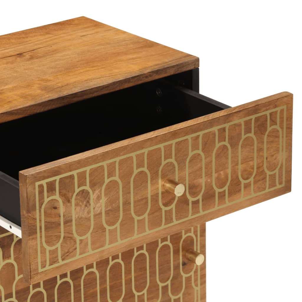 Comodino-Tavolino da notte 50x33x60 cm in Legno Massello di Mango 720536