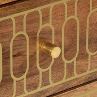 Comodino 50x33x62 cm in Legno Massello di Mango 358293