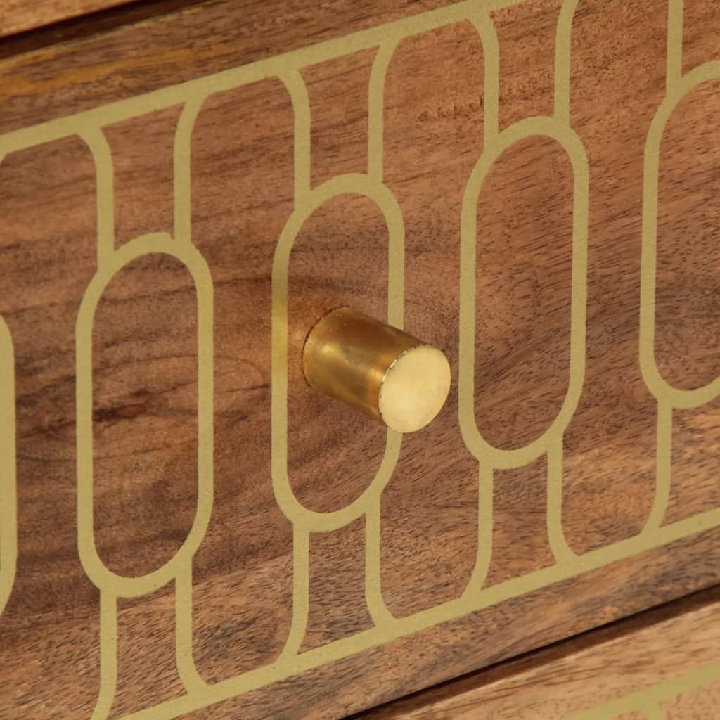 Comodino-Tavolino da notte 50x33x62 cm in Legno Massello di Mango