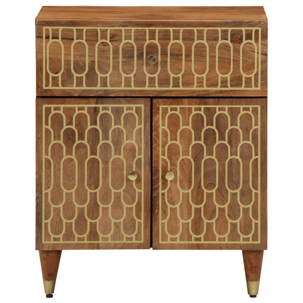 Comodino-Tavolino da notte 50x33x60 cm in Legno Massello di Mango 364106