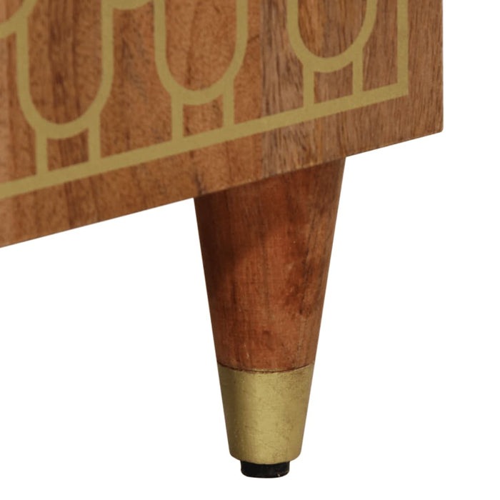 Comodino-Tavolino da notte 50x33x60 cm in Legno Massello di Mango 364106