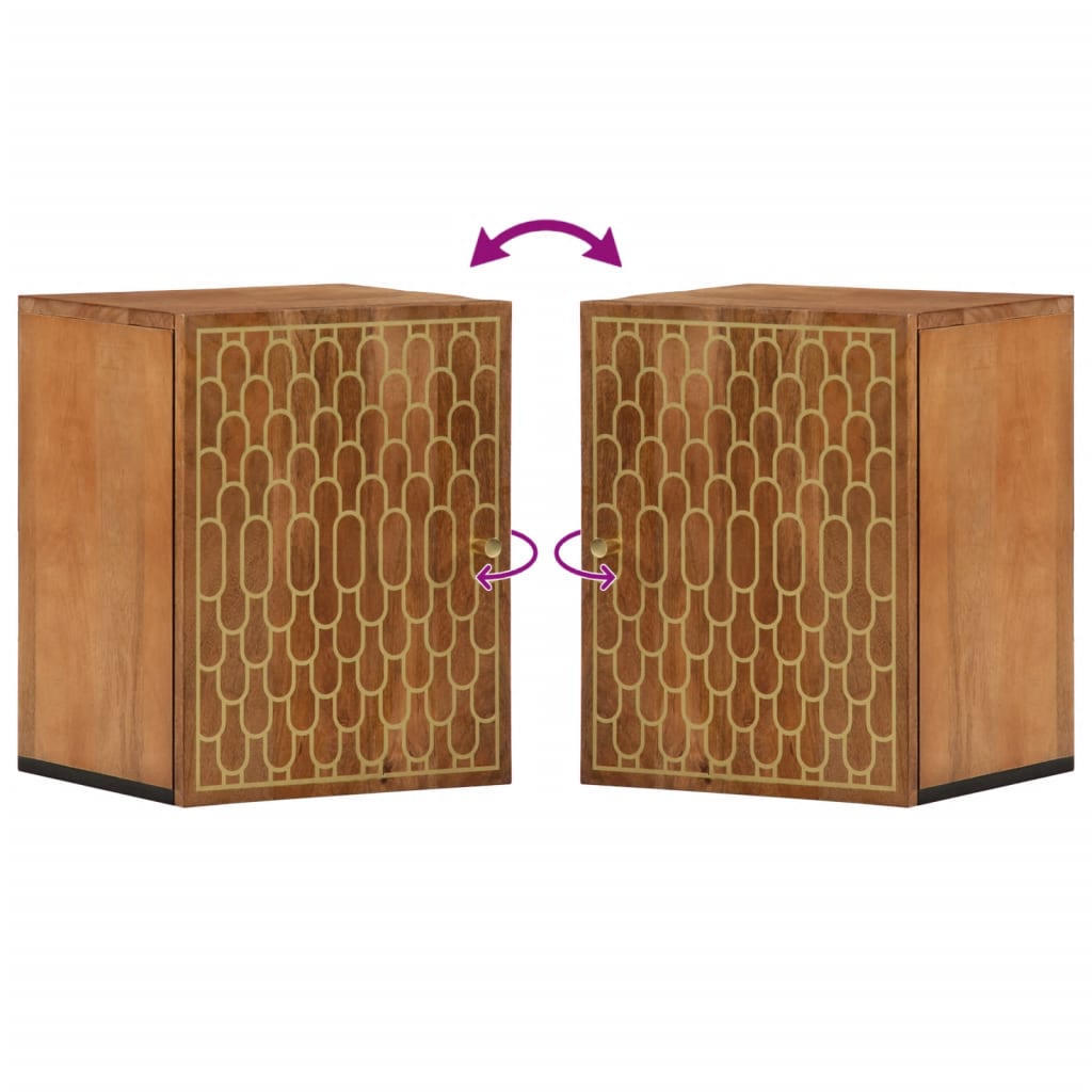 vidaXL Mobile da Bagno a Parete 38x33x48 cm in Legno Massello di Mango