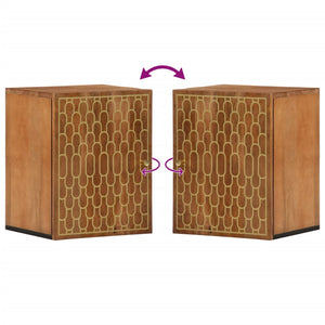 Mobile da Bagno a Parete 38x33x48 cm in Legno Massello di Mango 358304